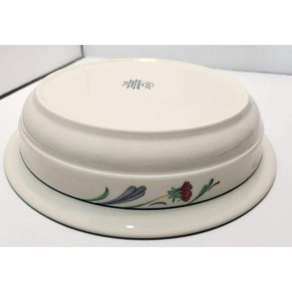 Vtg Lenox Poppies on Blue Vegetable/Serving Dish 9.75" x 2.25" Made in USA - Picture 6 of 7